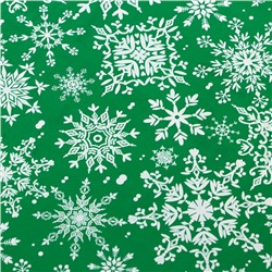 Плёнка упаковочная на Новый год полиграфическая «Снежинки водят хоровод», 100 × 70 см