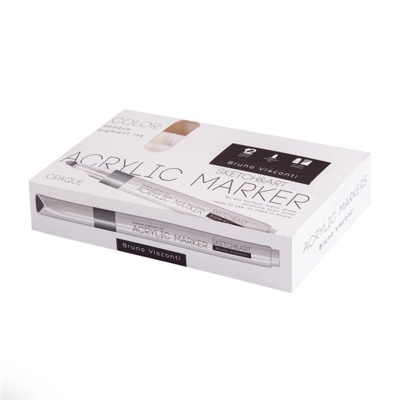 Маркер акриловый 1-3 мм "ИСКУССТВО ЭСКИЗОВ/SKETCH ART" БЕЛЫЙ 22-0132 Bruno Visconti