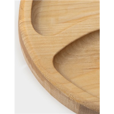 Менажница Доляна «Валенсия», d=20 см, 3 секции, дерево берёза, пропитана маслом