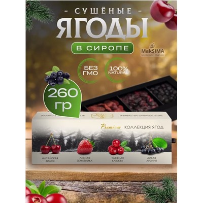 Набор подарочный PREMIUM "Коллекция ягод" (вишня, земляника, клюква, арония), 260 г/ Сибирская ягода