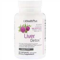 Health Plus, добавка для очистки печени, 60 капсул