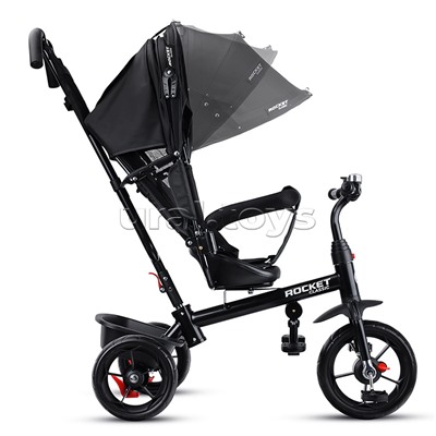 Велосипед трехколесный Rocket 136-BK, колеса EVA 10"/8", цвет черный
