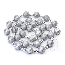 Новогоднее украшение "Бусы" шарики 120см (серебро)