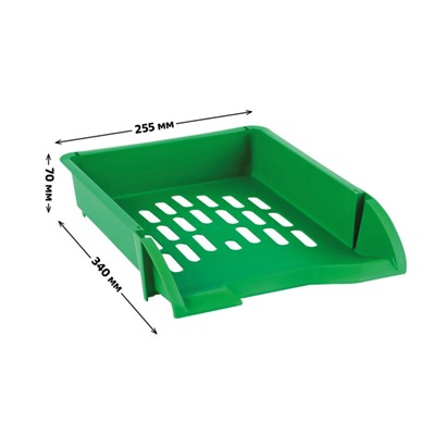 Лоток для бумаг горизонтальный ЛИДЕР зеленый ЛТГ-30468 Стамм