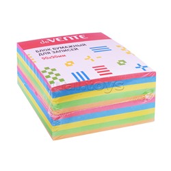 Куб бумажный для записей 90x90x50 мм цветной, непроклеенный, офсет 80 г/м², 5 пастельных цветов