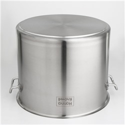 Кастрюля Hanna Knövell HoReCa, 40 л, толщина 0.8 мм, 201 сталь, дно 3.2 мм, с теплораспределительным слоем, индукция, нержавеющая сталь