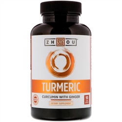 Zhou Nutrition, Turmeric Curcumin with Ginger, 90 Veggie Capsules