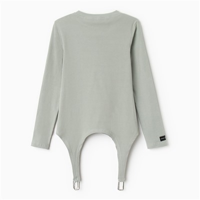 Лонгслив с пажами женский MIST, размер 42, цвет оливковый