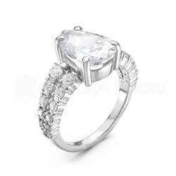 Кольцо из серебра с фианитами родированное 925 пробы К-3467рс200