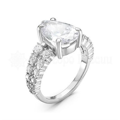 Кольцо из серебра с фианитами родированное 925 пробы К-3467рс200