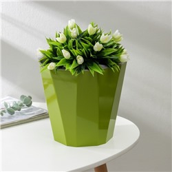 Кашпо для цветов со вставкой «Палермо», 3.6 л, цвет оливковый