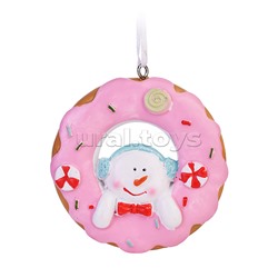 Новогоднее подвесное украшение из полирезины / 7,7*7,7*1,7см.