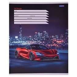 Тетрадь 12л. косая линия "Разные автомобили - 3" цвет.мелов.обл., 4 диз в кор