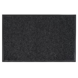 Коврик придверный влаговпитывающий, ребристый, «Комфорт», 60×90 см, чёрный