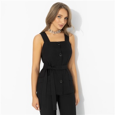 Жилет с поясом, Возьми паузу (чёрный, с поясом)