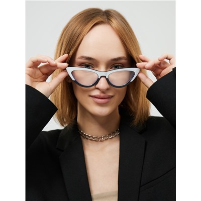 Очки для компьютера женские, имиджевые, ширина 15.2 см, дужка 14 см, линза 6.8×4.5 см, белые