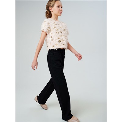 Брюки текстильные джинсовые для девочек