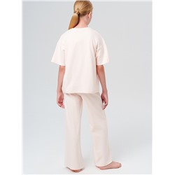 Комплект трикотажный для девочек: фуфайка (футболка), брюки