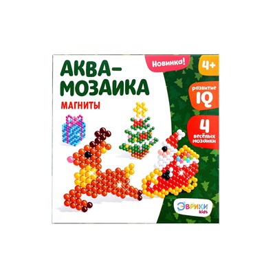 УЦЕНКА Аквамозаика «Олень с Дедом Морозом», магниты