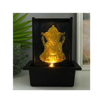 Фонтан настольный с подсветкой «Портрет сидящего Ганеша», от сети, 21×17×27 см