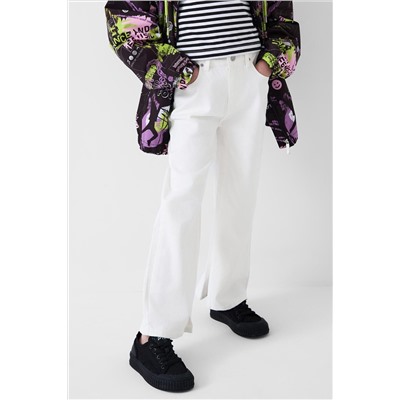 Брюки текстильные джинсовые для девочек PLAYTODAY, 1241596