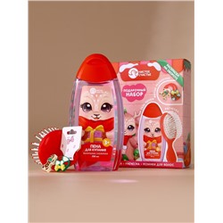 Подарочный набор детский «Оленёнок», пена для купания 250 мл, расчёска и резинки для волос, Чистое счастье