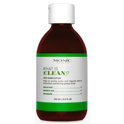 Корея Monic Beauty Лосьон матирущий для проблемной кожи лица Анти Акне What is clean? 250 мл 59965
