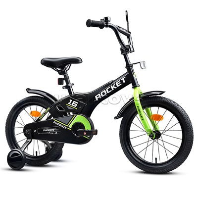 Велосипед 16" Rocket Phoenix, цвет черно/зеленый