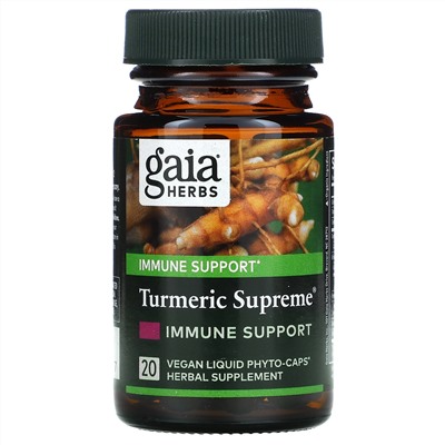 Gaia Herbs, Turmeric Supreme, Immune Support, 20 Veggie Liquid Phyto-Caps