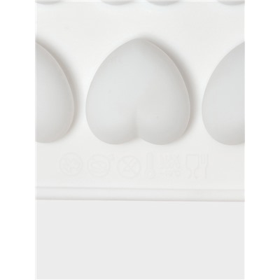 Форма для муссовых десертов и шоколада KONFINETTA «Сердца», силикон, 29.7×17.3×1.5 см, 35 ячеек (2.7×2.5 см), белая