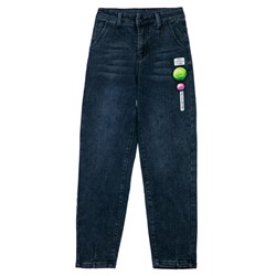 Брюки текстильные джинсовые утепленные флисом для девочек