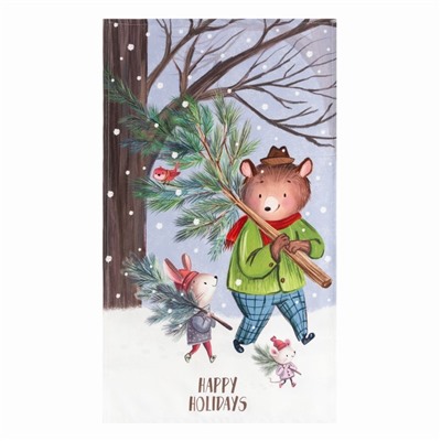 Полотенце Этель Happy holidays 40×73 см, 100% хл, саржа 190 г/м²