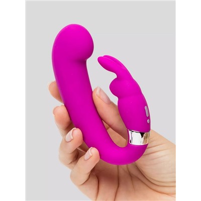 Лиловый вибратор Mini G-Spot Curve Vibe с клиторальным зайчиком