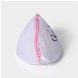 Мешок для стирки бюстгальтеров Доляна, 18×18×17 см, трёхслойный, крупная сетка, белый