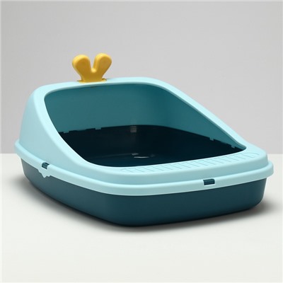 Туалет с бортом 46×35×18 см, голубой