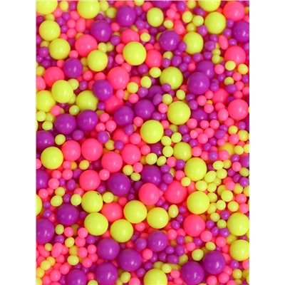 Посыпка кондитерская с мягким центром «Неон», лимонный, розовый, ультрафиолетовый, 50 г