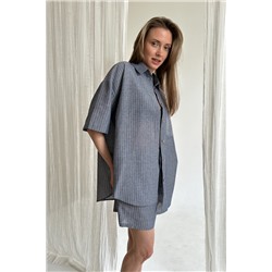 Костюм женский  SET084/01/Серо-голубой, белый