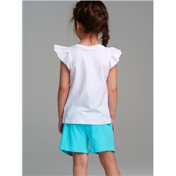 Комплект трикотажный для девочек: фуфайка (футболка), шорты