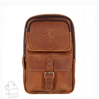 Рюкзак мужской кожаный 35801Z v.brown Zinimsk