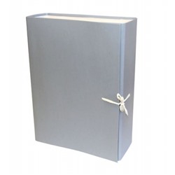 Короб архивный бумвинил  90мм с завязками собранный серый Па10 Гранит