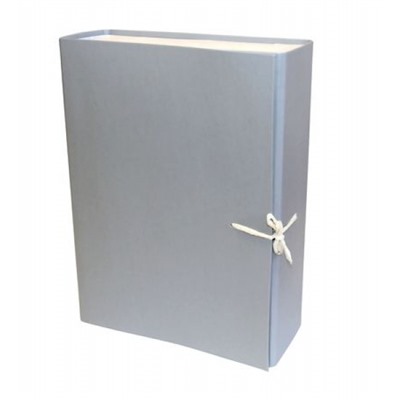Короб архивный бумвинил  90мм с завязками собранный серый Па10 Гранит