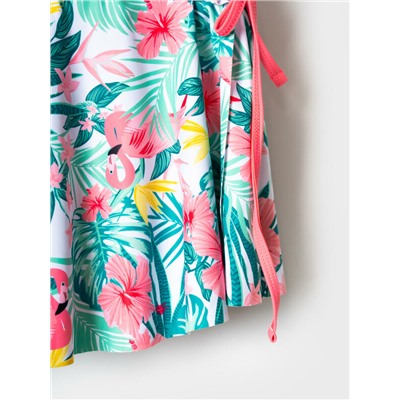 Комплект трикотажный для девочек: купальный костюм, юбка