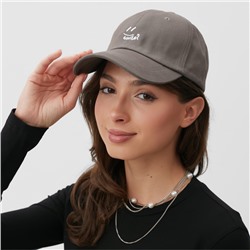 Кепка MINAKU Smile, серый, размер 56-58