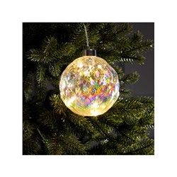 Ёлочная игрушка светодиодная «Шар», d=12 см, 12 LED, от батареек ААх2, свечение тёплое белое