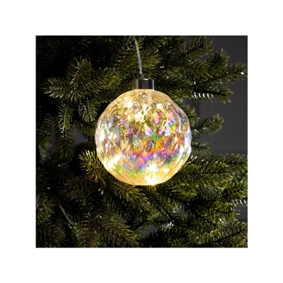 Ёлочная игрушка светодиодная «Шар», d=12 см, 12 LED, от батареек ААх2, свечение тёплое белое