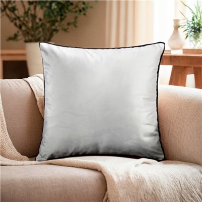 Наволочка декоративная «Этель. Кант», 45×45, велюр, белая