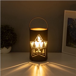 Фигурка светящаяся RISALUX «Ночной лес», LED-ночник, 3×ААА, чёрный, 12×12×20.5 см