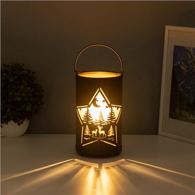 Фигурка светящаяся RISALUX «Ночной лес», LED-ночник, 3×ААА, чёрный, 12×12×20.5 см