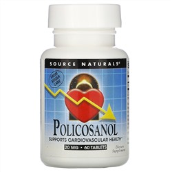Source Naturals, Поликосанол, 20 мг, 60 таблеток