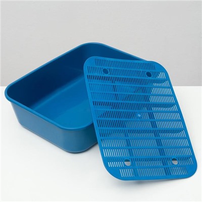 Туалет Сима с бортом + сетка + совок-микс 30×39×13.5 см синий FIX